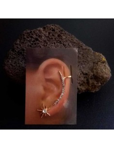 Bijou d'oreille étoile et ligne de strass