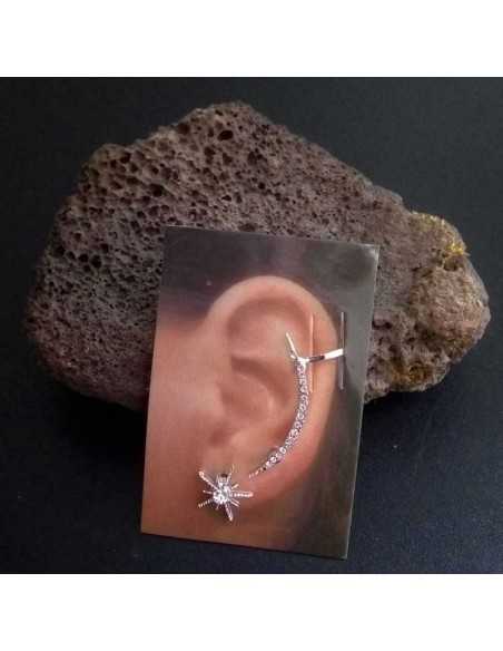 Bijou d'oreille étoile et ligne de strass