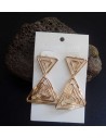 Boucles d'oreilles pendantes triangles effet spirales 5 cm