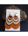 Boucles d'oreilles bois motifs fantaisie ethniques 6 cm