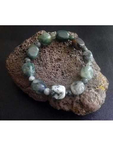 Bracelet labradorite pierres cubiques & boules