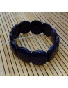 Bracelet ovale 2 cm pierre du soleil naturelle noire