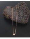 Collier acier gold pendentif zirconium