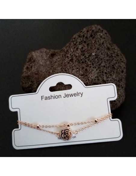 Bracelet fantaisie pendentif fleur et zircon