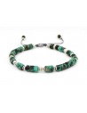 Bracelet véritables turquoises pierres 7 mm ajustable