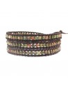 Bracelet unakite multi-tours pierres naturelles 4 mm