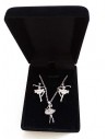 Parure en coffret collier pendentif danseuse sertie + BO