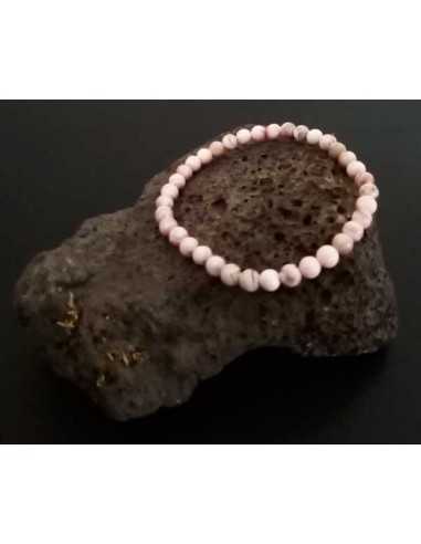 Bracelet jaspe rose pierres boules 6 mm