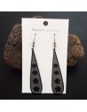 Boucles d'oreilles gouttes pendantes fines filigranes motif fleurs