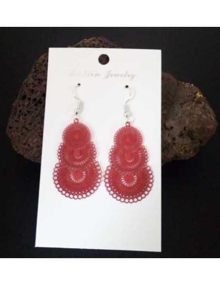 Boucles d'oreilles rondes mandalas superposés filigranes