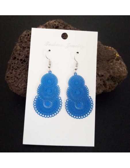 Boucles d'oreilles rondes mandalas superposés filigranes