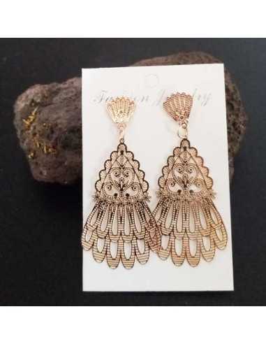 Boucles d'oreilles orientales pendantes motifs Bollywood