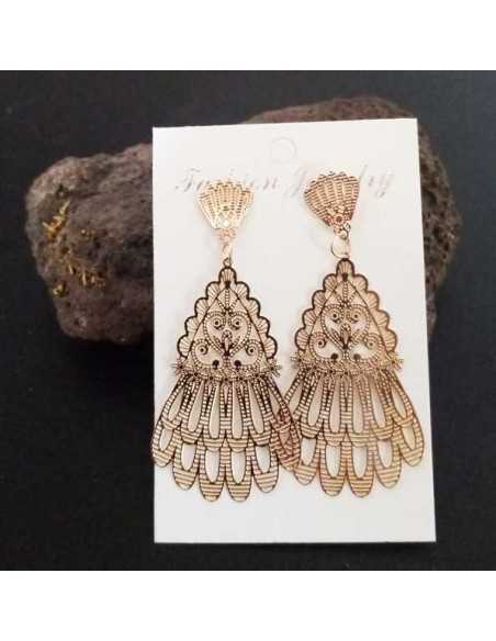 Boucles d'oreilles orientales pendantes motifs Bollywood