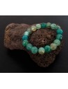 Bracelet agate bleu turquoise facetté boules 10 mm