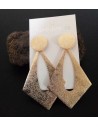 Boucles d'oreilles pendantes losange pailletées