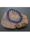 Bracelet agate bleue pierres boules facettées 8 mm