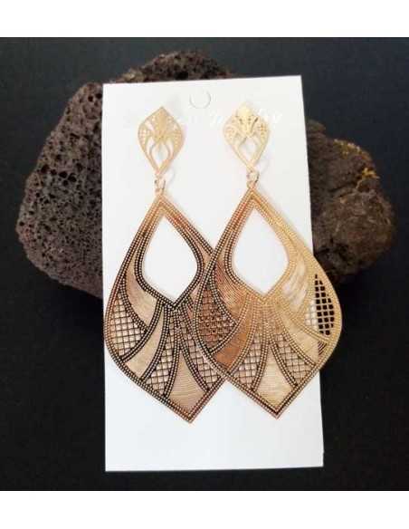 Boucles d'oreilles pointes motifs Bollywood