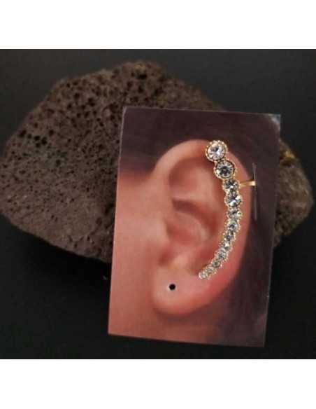 Bijoux d'oreilles motif perles strass dégradées