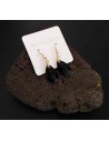 Boucles d'oreilles gouttes facettées verre noires