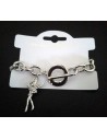 Bracelet grosse maille souple pendentif fée