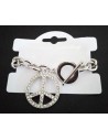 Bracelet grosse maille souple pendentif hippie serti