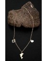 Collier acier inoxydable or pendentif dauphin