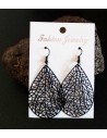 Boucles d'oreilles fantaisie gouttes motif feuille 5 cm