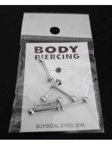 6 piercings labret acier chirurgical