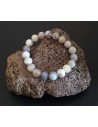 Bracelet agate grise d'Inde pierres boules 10 mm