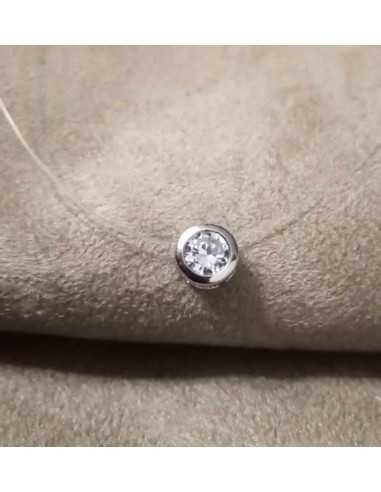 Collier pendentif anneau sertie fantaisie transparent