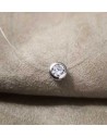Collier pendentif anneau sertie fantaisie transparent