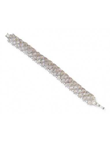 Bracelet manchette souple motifs ronds tout strass