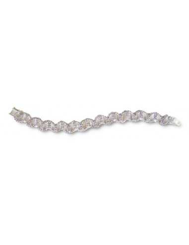 Bracelet manchette souple motifs tout strass