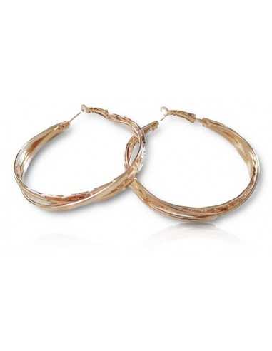 Boucles d'oreilles créoles 3 anneaux avec motifs
