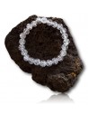 Bracelet quartz blanc craquelé pierres boules 8 mm