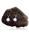 Boucles d'oreilles calcédoine pierres boules 10 mm