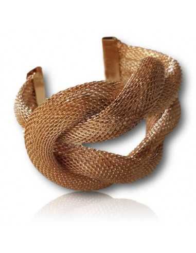 Bracelet manchette ouvert motif noeud marin