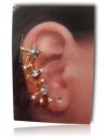 Bijoux d'oreilles motifs fleurs avec perles et strass
