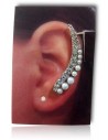 Bijoux d'oreilles double lignes perles et strass dégradés