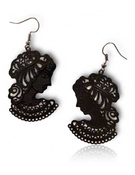 Boucles d'oreilles pendantes motif femme boheme ethnique