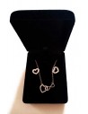 Parure en coffret collier pendentif coeur et infini enlacés de strass et B.O