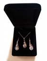 Parure en coffret collier pendentif goutte sertie incrustée d'un zirconium et B.O