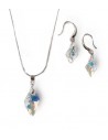 Parure bijoux Swarovski collier pendentif losange + boucles