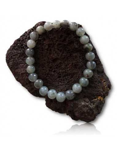 Bracelet quartz à inclusion de labradorite pierres boules 8 mm