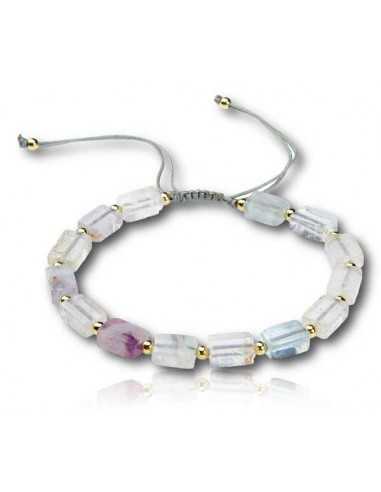 Bracelet pierre fluorite ajustable