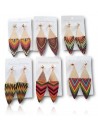 10 paires de boucles d'oreilles bois pointes motifs graphiques ethniques