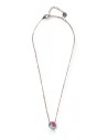 Collier pendentif acier inoxydable motif géométriques rose/bleu