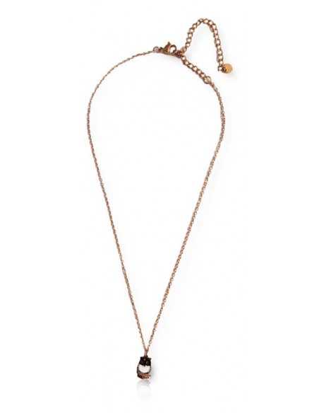 Collier pendentif acier inoxydable doré motif hiboux