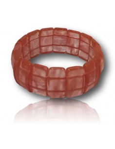 Bracelet manchette quartz rose cerise