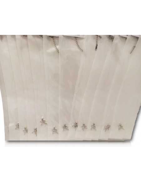 12 colliers pendentifs fée zirconium sur fil transparent acier inoxydable